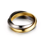 Trinity Glow™ Ring Elegant Interlocked Triple Band (Gold, Silver & Rose)