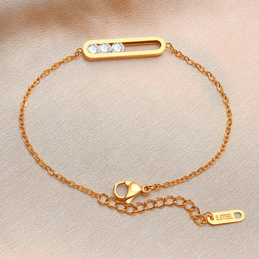 Luna Grace Bracelet – Minimalist Cubic Zirconia Chain