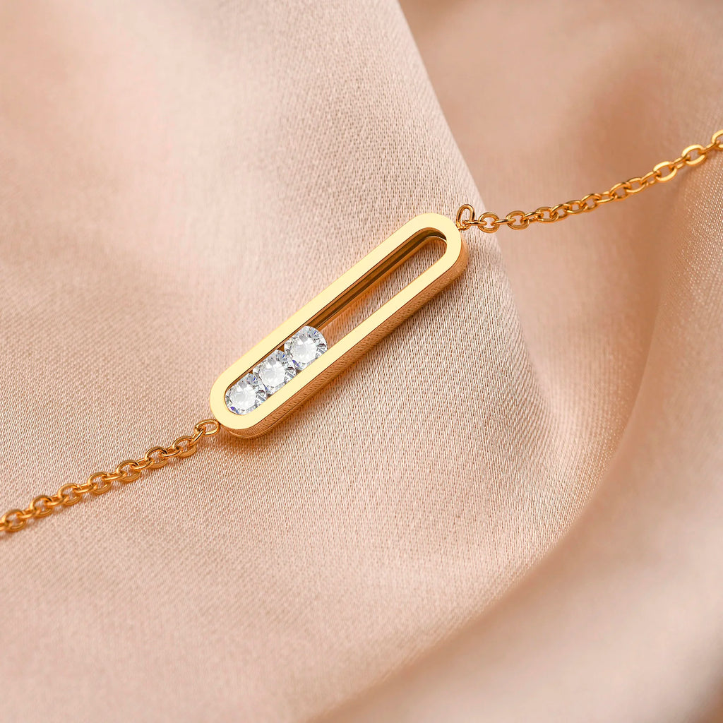 Luna Grace Bracelet – Minimalist Cubic Zirconia Chain