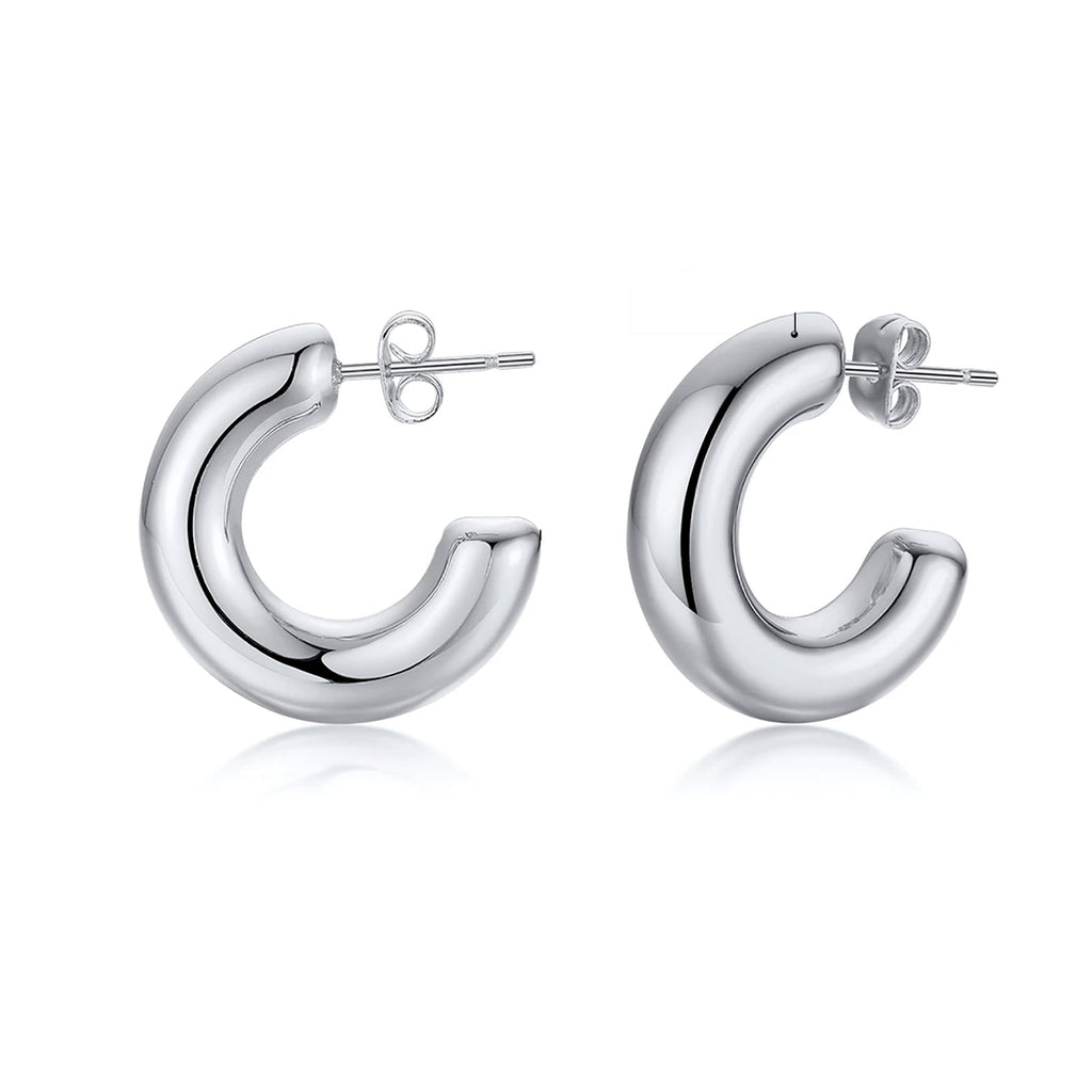 Aurora Bold Hoops – Stainless Steel Minimalist Earrings