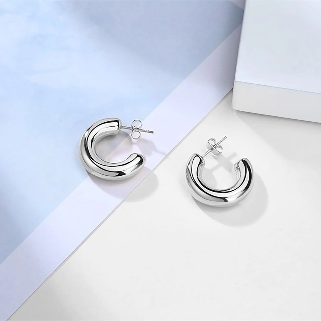 Aurora Bold Hoops – Stainless Steel Minimalist Earrings