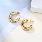 Aurora Bold Hoops – Stainless Steel Minimalist Earrings